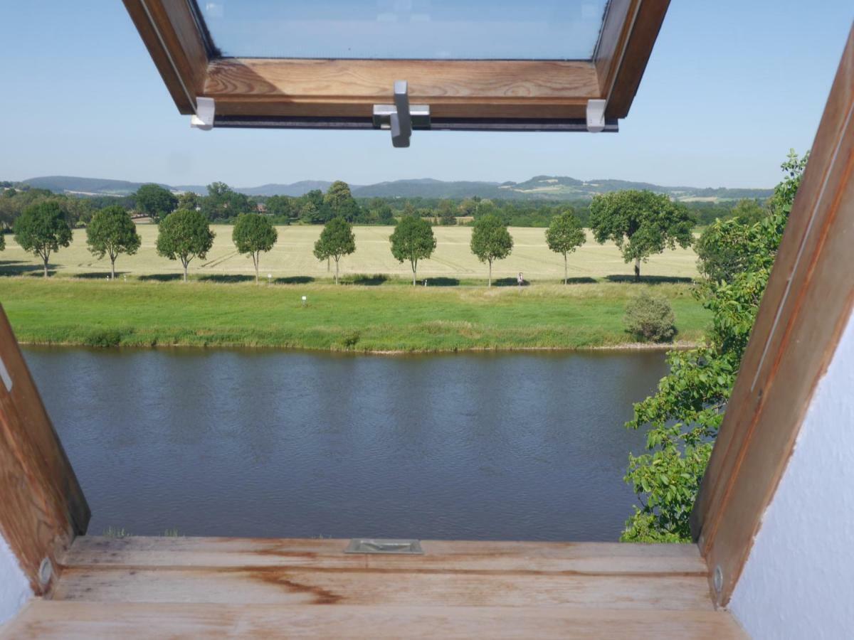 Ferienwohnung Weserblick Polle エクステリア 写真